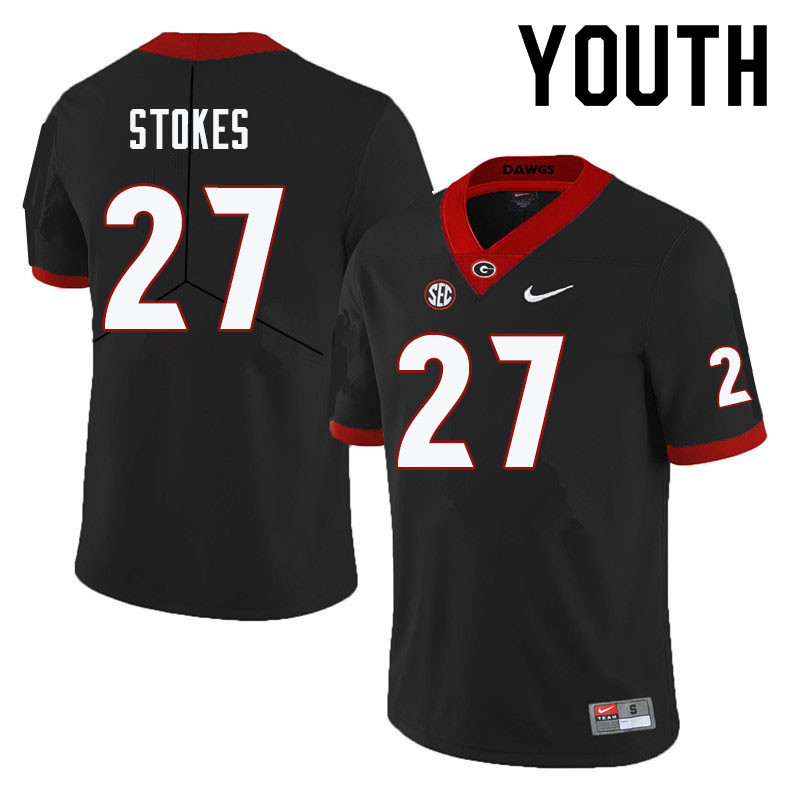 Georgia Bulldogs Youth Eric Stokes #27 Black Stitched College UGA Football Jersey 23XN017GG